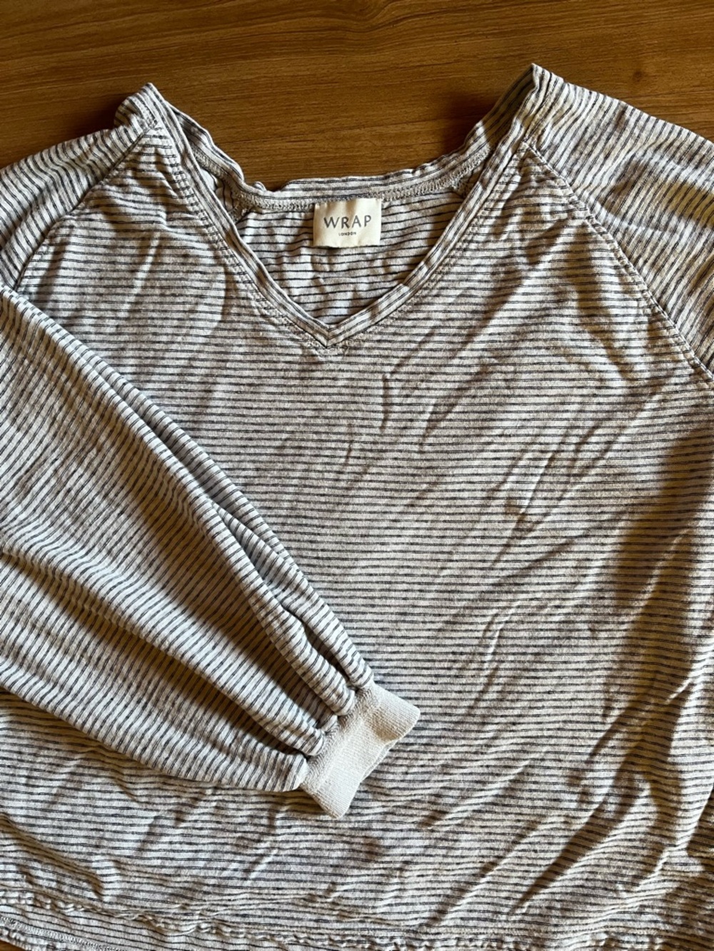 Hemp and organic cotton natural fibers Striped V-Neck Long Sleeve Top size xl 18